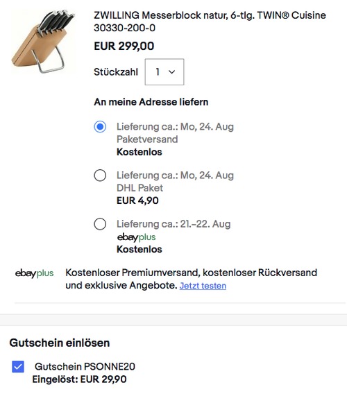 Zwilling Twin Cuisine 30330-200-0 Messerblock, 6-tlg - jetzt 10% billiger