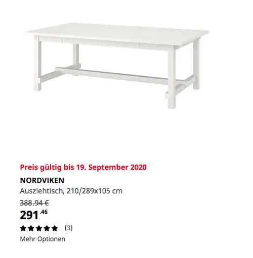 IKEA Erfurt - NORDVIKEN Ausziehtisch, weiß, 210/289x105 cm IKEA Erfurt - NORDVIKEN Ausziehtisch, weiß, 210/289x105 cm