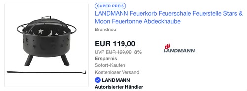 LANDMANN Feuerkorb "Stars & Moon", 75 cm Durchmesser LANDMANN Feuerkorb "Stars & Moon", 75 cm Durchmesser