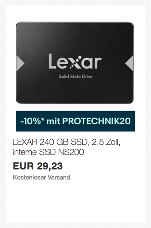 Lexar LNS200-240AMZN 240 GB interne SSD-Festplatte Lexar LNS200-240AMZN 240 GB interne SSD-Festplatte