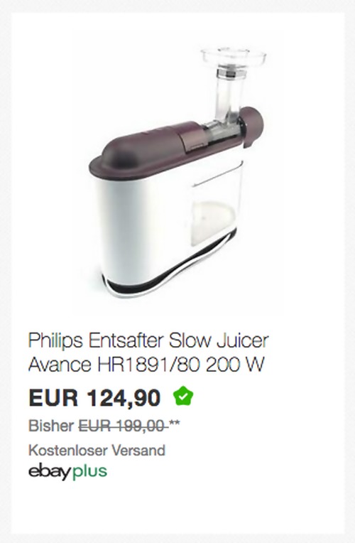 Philips HR1891/80 Slow Juicer Entsafter, weiß/lila Philips HR1891/80 Slow Juicer Entsafter, weiß/lila