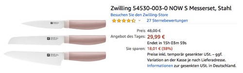 Zwilling 54530-003-0 NOW S Messerset, 3-teilig Zwilling 54530-003-0 NOW S Messerset, 3-teilig