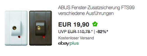 ABUS Fenster-Zusatzsicherung FTS99, versch. Schließungen und Farben ABUS Fenster-Zusatzsicherung FTS99, versch. Schließungen und Farben