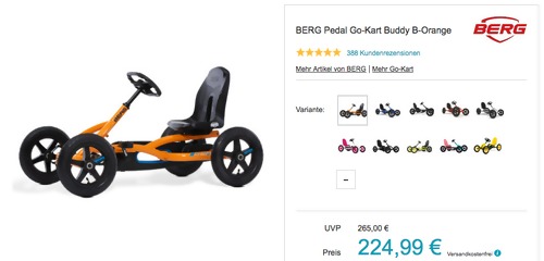 BERG Pedal Go-Kart Buddy B-Orange, 3 - 8 Jahre BERG Pedal Go-Kart Buddy B-Orange, 3 - 8 Jahre