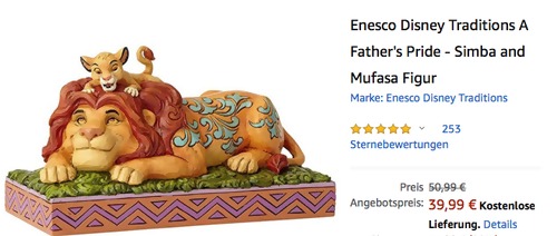 Enesco Disney Traditions A Father's Pride - Simba and Mufasa Figur, 19.5 x 10.3 x 11.2 cm Enesco Disney Traditions A Father's Pride - Simba and Mufasa Figur, 19.5 x 10.3 x 11.2 cm