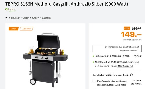EPRO 3166N Medford Gasgrill (3 Edelstahl-Brenner) EPRO 3166N Medford Gasgrill (3 Edelstahl-Brenner)