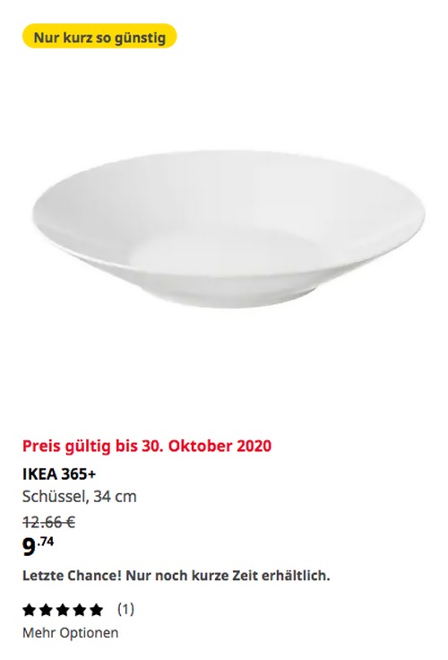 IKEA Bremerhaven - IKEA 365+ Schüssel, gerade Form weiß, 34 cm IKEA Bremerhaven - IKEA 365+ Schüssel, gerade Form weiß, 34 cm