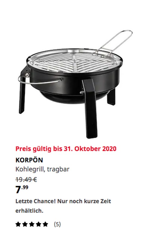 IKEA Erfurt - KORPÖN Kohlegrill, tragbar, schwarz, 35 cm Durchmesser IKEA Erfurt - KORPÖN Kohlegrill, tragbar, schwarz, 35 cm Durchmesser