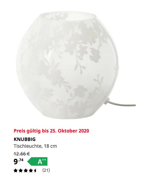 IKEA Hamburg-Schnelsen - KNUBBIG Tischleuchte, Kirschblüten weiß, 18 cm IKEA Hamburg-Schnelsen - KNUBBIG Tischleuchte, Kirschblüten weiß, 18 cm