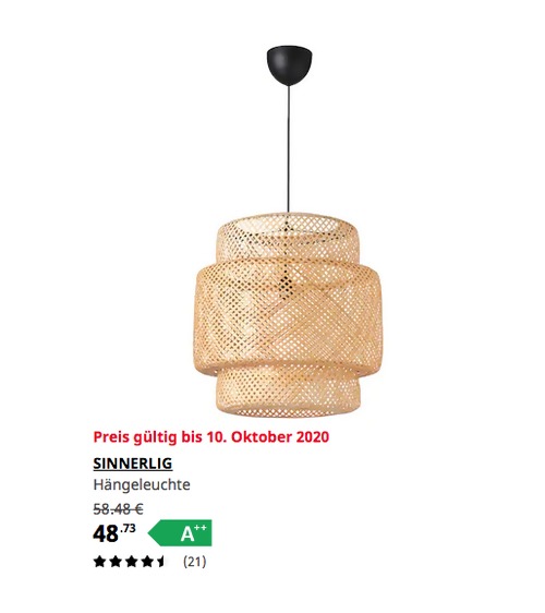 IKEA Hamburg-Schnelsen - SINNERLIG Hängeleuchte, Bambus, 50 cm Durchmesser - jetzt 17% billiger