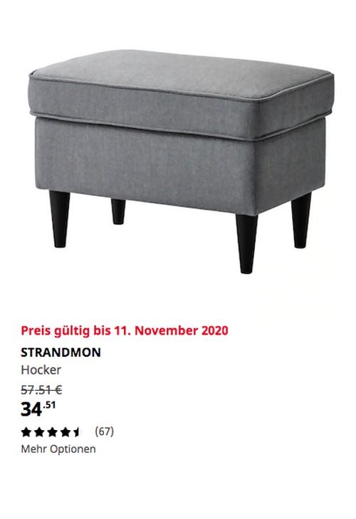 IKEA Kassel - STRANDMON Hocker, Nordvalla dunkelgrau IKEA Kassel - STRANDMON Hocker, Nordvalla dunkelgrau