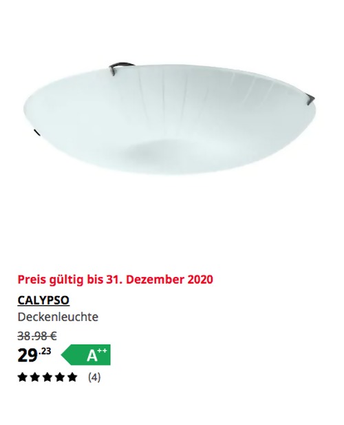 IKEA Kiel - CALYPSO Deckenleuchte, weiß, 50 cm Durchmesser IKEA Kiel - CALYPSO Deckenleuchte, weiß, 50 cm Durchmesser