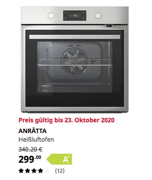 IKEA Koblenz - ANRÄTTA Heißluftofen, Edelstahl IKEA Koblenz - ANRÄTTA Heißluftofen, Edelstahl