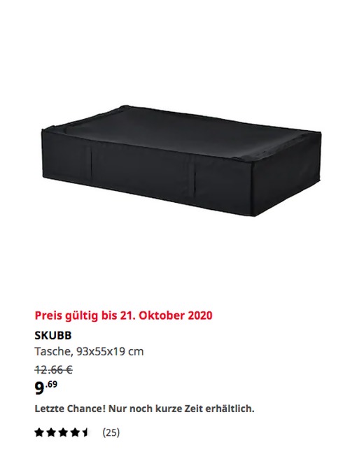 IKEA Ulm - SKUBB Tasche, schwarz, 93x55x19 cm IKEA Ulm - SKUBB Tasche, schwarz, 93x55x19 cm