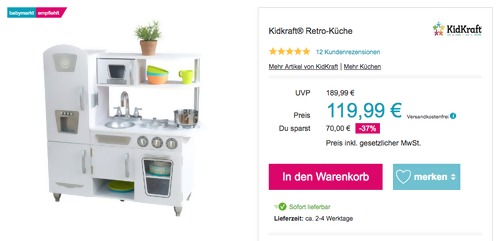 Kidkraft® Kinder Retro-Küche, weiß Kidkraft® Kinder Retro-Küche, weiß