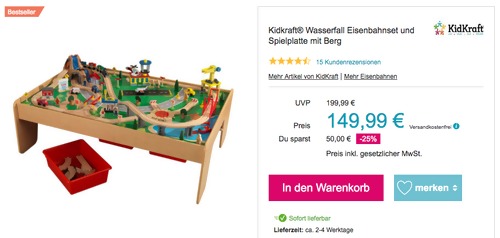 Kidkraft® Wasserfall Eisenbahnset und Spielplatte mit Berg, 124 x 87 x 41 cm Kidkraft® Wasserfall Eisenbahnset und Spielplatte mit Berg, 124 x 87 x 41 cm