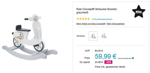 Kids Concept® Schaukel-Scooter, grau/weiß Kids Concept® Schaukel-Scooter, grau/weiß