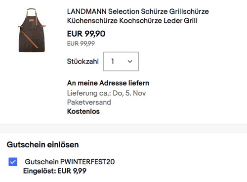 LANDMANN Selection Grill Lederschürze, 101 x 54,5 cm LANDMANN Selection Grill Lederschürze, 101 x 54,5 cm