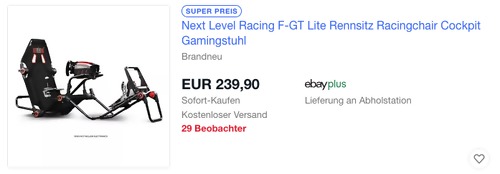 Next Level Racing® F-GT Lite Cockpit, klappbar Next Level Racing® F-GT Lite Cockpit, klappbar