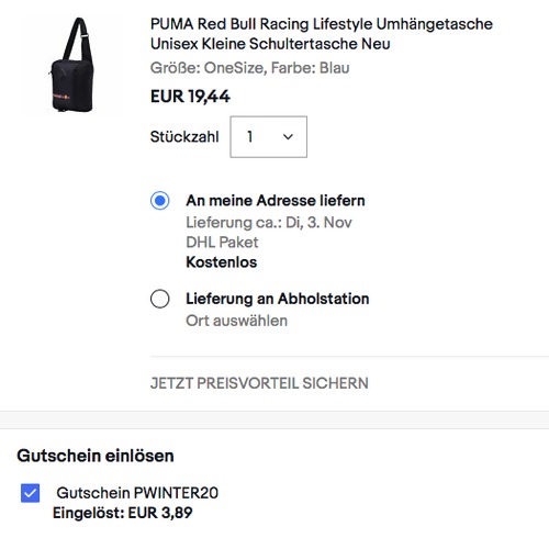 PUMA Red Bull Racing Lifestyle Umhängetasche, blau PUMA Red Bull Racing Lifestyle Umhängetasche, blau