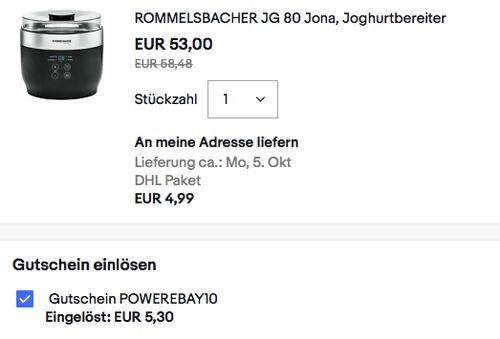 ROMMELSBACHER "JG 80 Jona" Joghurtbereiter, 1.2 Liter ROMMELSBACHER "JG 80 Jona" Joghurtbereiter, 1.2 Liter
