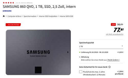 SAMSUNG 860 QVO 1 TB SSD-Festplatte, 2,5 Zoll SAMSUNG 860 QVO 1 TB SSD-Festplatte, 2,5 Zoll