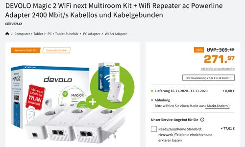 DEVOLO 8625 Magic 2 WiFi next Multiroom Kit inklusive DEVOLO Wifi Repeater ac Powerline Adapter DEVOLO 8625 Magic 2 WiFi next Multiroom Kit inklusive DEVOLO Wifi Repeater ac Powerline Adapter