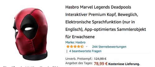 Hasbro Marvel Legends - Deadpools Interaktiver Premium Kopf Hasbro Marvel Legends - Deadpools Interaktiver Premium Kopf