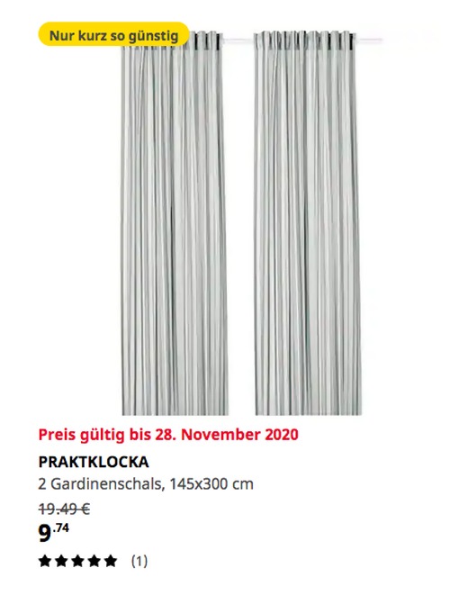 IKEA Bremerhaven - PRAKTKLOCKAÂ 2 Gardinenschals, grau/gestreift, 145x300 cm IKEA Bremerhaven - PRAKTKLOCKAÂ 2 Gardinenschals, grau/gestreift, 145x300 cm