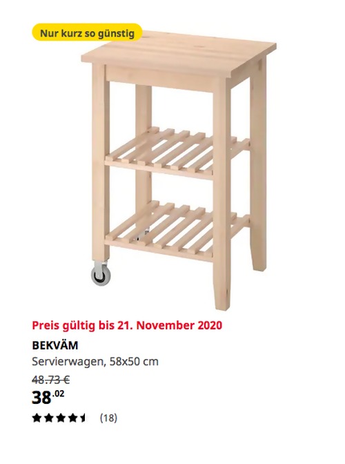 IKEA Düsseldorf - BEKVÄM Servierwagen, Birke, 58x50 cm IKEA Düsseldorf - BEKVÄM Servierwagen, Birke, 58x50 cm