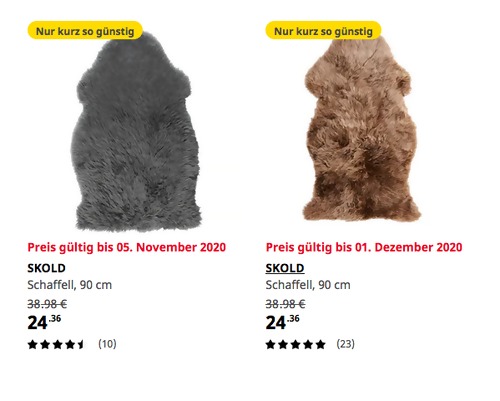 IKEA Dresden - SKOLD Schaffell, 90 cm, grau oder beige - jetzt 38% billiger