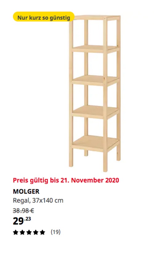 IKEA Kaarst - MOLGER Regal, Birke, 37x140 cm IKEA Kaarst - MOLGER Regal, Birke, 37x140 cm