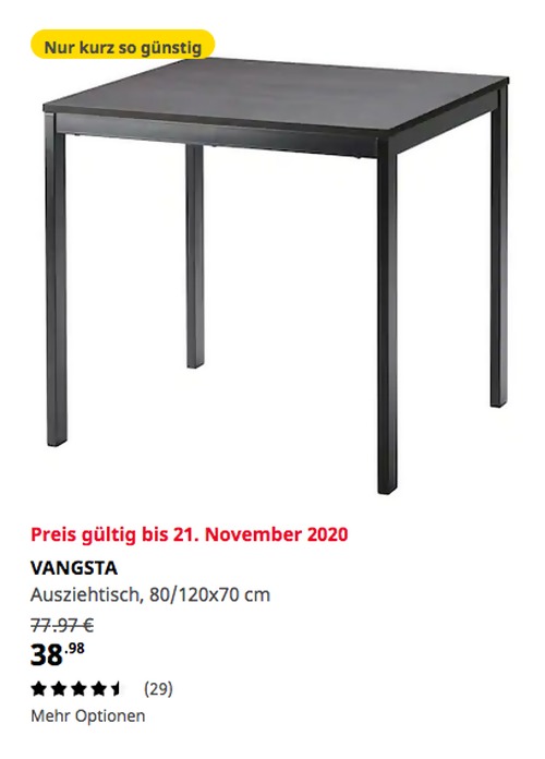 IKEA Ludwigsburg - VANGSTA Ausziehtisch, schwarz/dunkelbraun, 80/120x70 cm IKEA Ludwigsburg - VANGSTA Ausziehtisch, schwarz/dunkelbraun, 80/120x70 cm