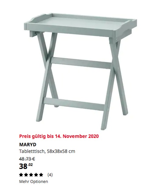 IKEA Osnabrück - MARYD Tabletttisch, grün, 58x38x58 cm IKEA Osnabrück - MARYD Tabletttisch, grün, 58x38x58 cm