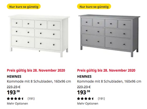 IKEA Regensburg - HEMNES Kommode mit 8 Schubladen, 160x96 cm, grau lasiert oder weiß gebeizt IKEA Regensburg - HEMNES Kommode mit 8 Schubladen, 160x96 cm, grau lasiert oder weiß gebeizt