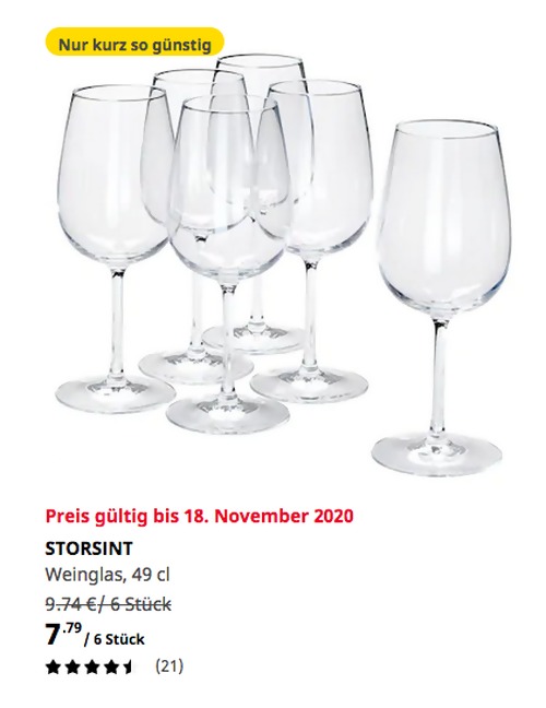 IKEA Regensburg - STORSINT Weinglas, Klarglas49 cl, 6 Stück IKEA Regensburg - STORSINT Weinglas, Klarglas49 cl, 6 Stück