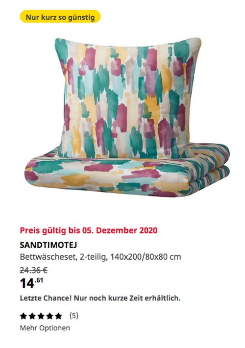 IKEA Würzburg - SANDTIMOTEJ Bettwäscheset, 2-teilig, bunt, 140x200/80x80 cm IKEA Würzburg - SANDTIMOTEJ Bettwäscheset, 2-teilig, bunt, 140x200/80x80 cm