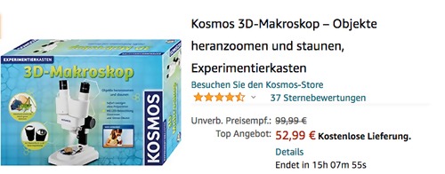 Kosmos 3D-Makroskop Experimentierkasten (634407) Kosmos 3D-Makroskop Experimentierkasten (634407)