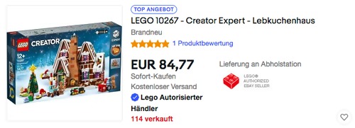 LEGO 10267 Creator Expert - Lebkuchenhaus (26x21x13 cm) LEGO 10267 Creator Expert - Lebkuchenhaus (26x21x13 cm)