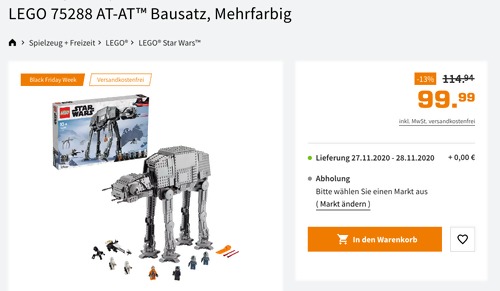 LEGO 75288 AT-AT Bausatz, 34 cm hoch LEGO 75288 AT-AT Bausatz, 34 cm hoch