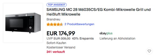 SAMSUNG MC 28 M6035CS/EG Kombi-Mikrowelle, Grill und Heißluft SAMSUNG MC 28 M6035CS/EG Kombi-Mikrowelle, Grill und Heißluft