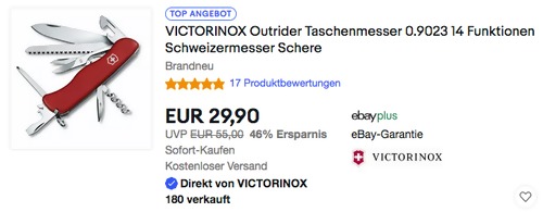 VICTORINOX 0.9023 Outrider Taschenmesser, 14 Funktionen VICTORINOX 0.9023 Outrider Taschenmesser, 14 Funktionen