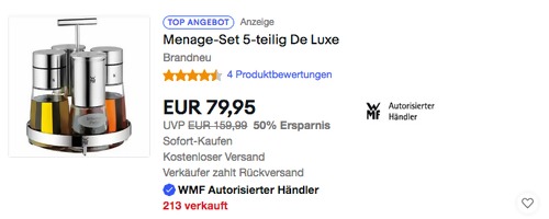 WMF De Luxe Menage-Set, 5-teilig - jetzt 25% billiger