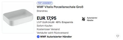 WMF Vitalis Porzellanschale Groß, 20 x 15 cm WMF Vitalis Porzellanschale Groß, 20 x 15 cm