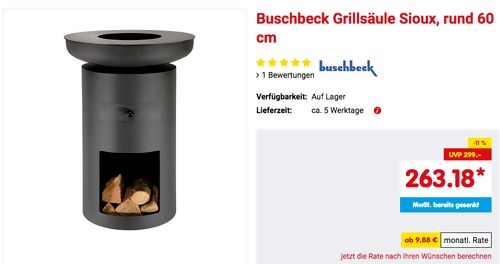 Buschbeck Grillsäule "Sioux", Ø 60 x H 88 cm, rund Buschbeck Grillsäule "Sioux", Ø 60 x H 88 cm, rund