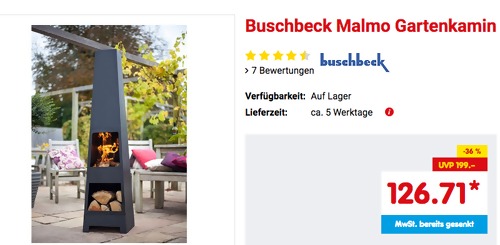 Buschbeck Malmo Gartenkamin, 150 cm hoch Buschbeck Malmo Gartenkamin, 150 cm hoch