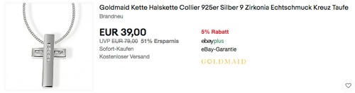 Goldmaid Kr_C4507S 925er Silber Halskette mit 9 Zirkonia Kreuzanhänger, 45 cm länge Goldmaid Kr_C4507S 925er Silber Halskette mit 9 Zirkonia Kreuzanhänger, 45 cm länge