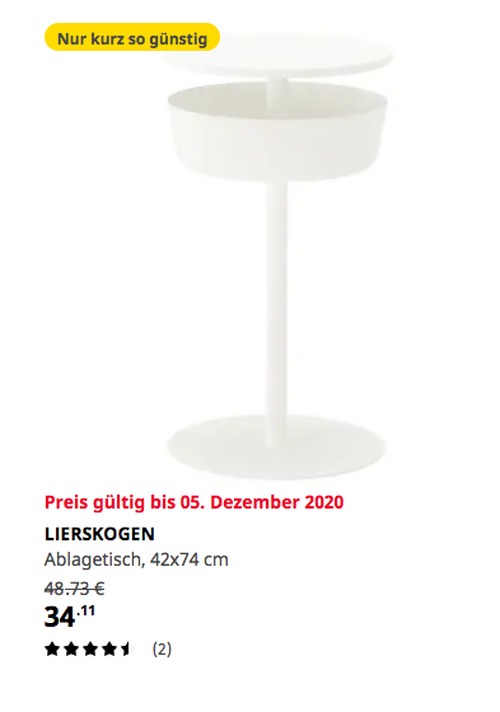 IKEA Ludwigsburg - LIERSKOGEN Ablagetisch, weiß, 42x74 cm - jetzt 30% billiger IKEA Ludwigsburg - LIERSKOGEN Ablagetisch, weiß, 42x74 cm - jetzt 30% billiger