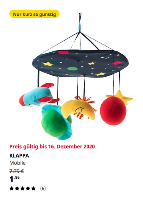 IKEA Oldenburg - KLAPPA Mobile, bunt, 25 cm Durchmesser IKEA Oldenburg - KLAPPA Mobile, bunt, 25 cm Durchmesser