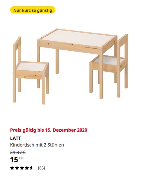 IKEA Siegen LÄTT Kindertisch mit 2 St... für 15,00€ (38)